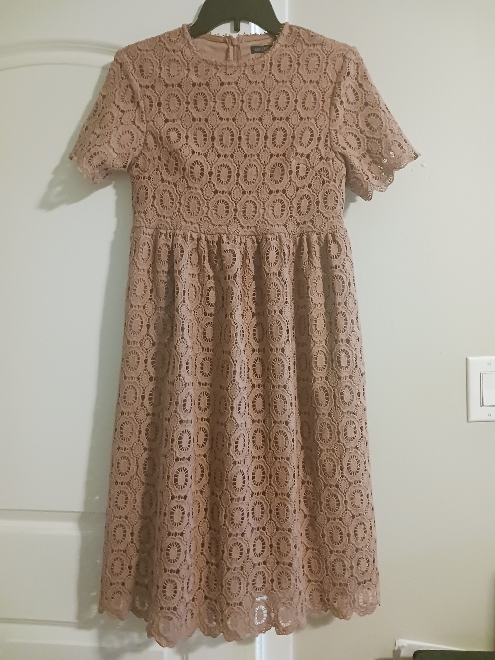 Mikarose Dusty Rose Lace Midi Dress